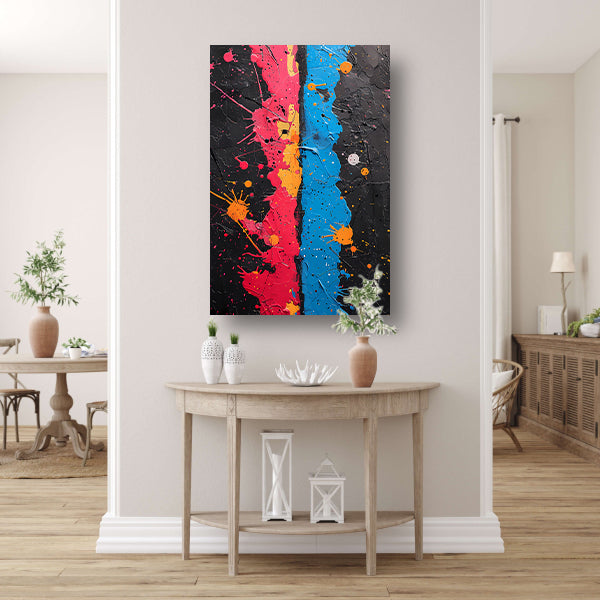 Abstract met Kleurrijk Verfspatten canvas