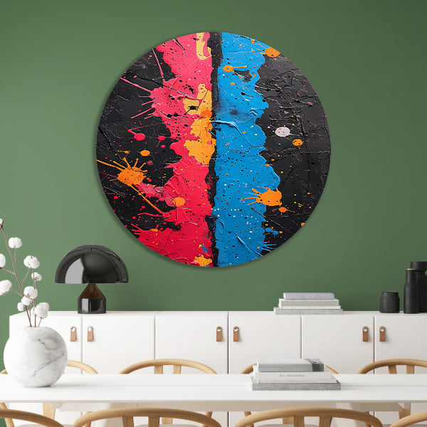 Abstract met Kleurrijk Verfspatten forex muurcirkel