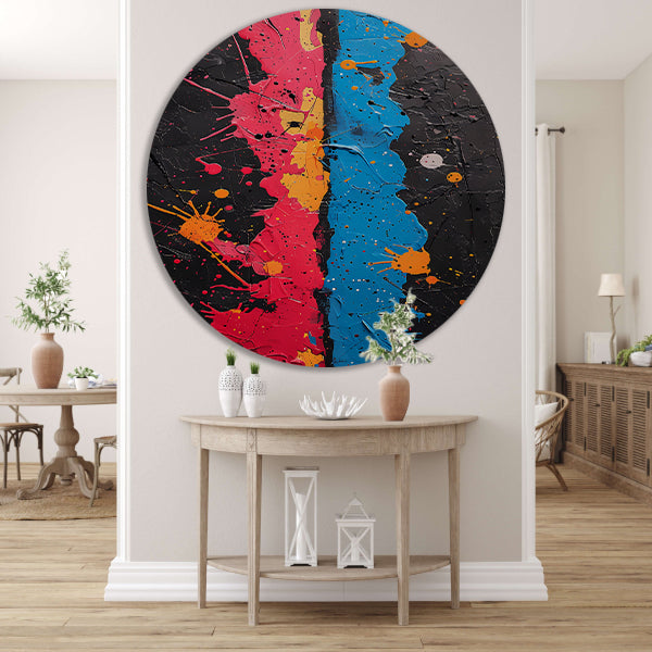 Abstract met Kleurrijk Verfspatten forex muurcirkel