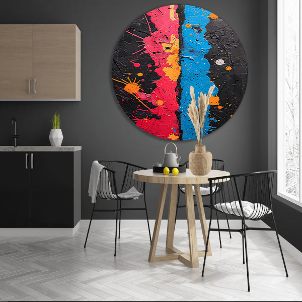 Abstract met Kleurrijk Verfspatten forex muurcirkel