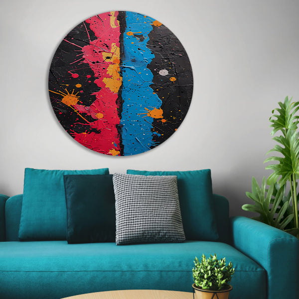 Abstract met Kleurrijk Verfspatten forex muurcirkel