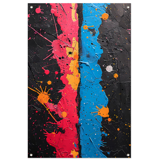 Abstract  met Kleurrijk Verfspatten tuinposter