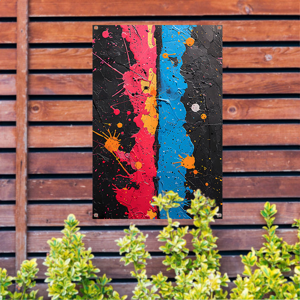 Abstract met Kleurrijk Verfspatten tuinposter