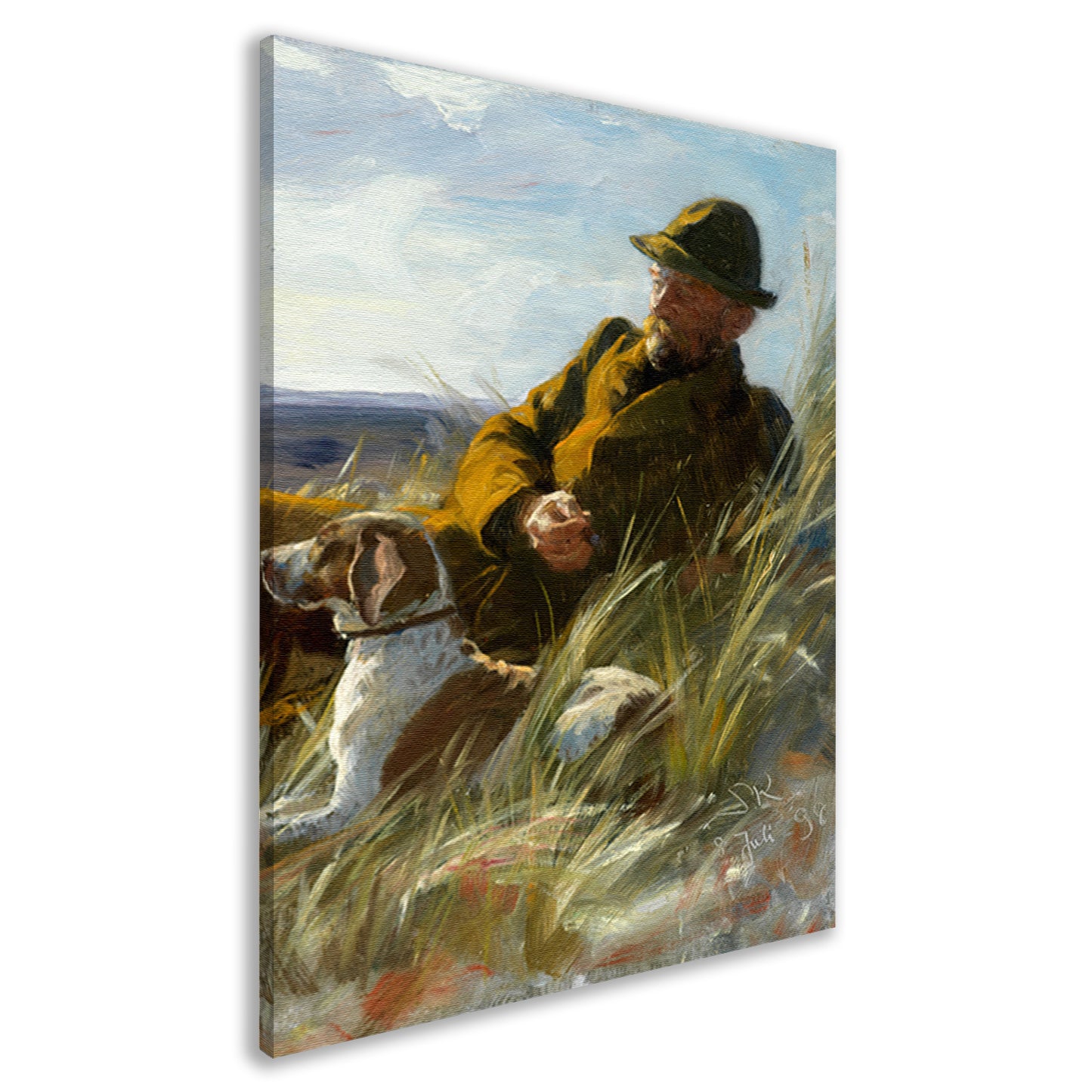 Meesterplanter C.F. Dahlerup met zijn jachthond - Ferdinand Heilbuth canvas