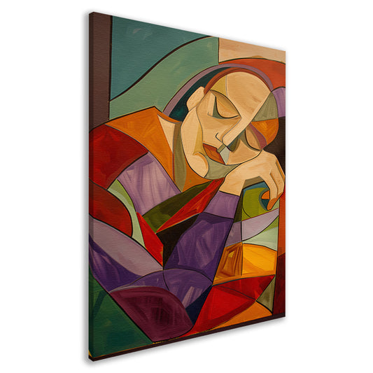 Kubistisch portret van vrouw in rust canvas