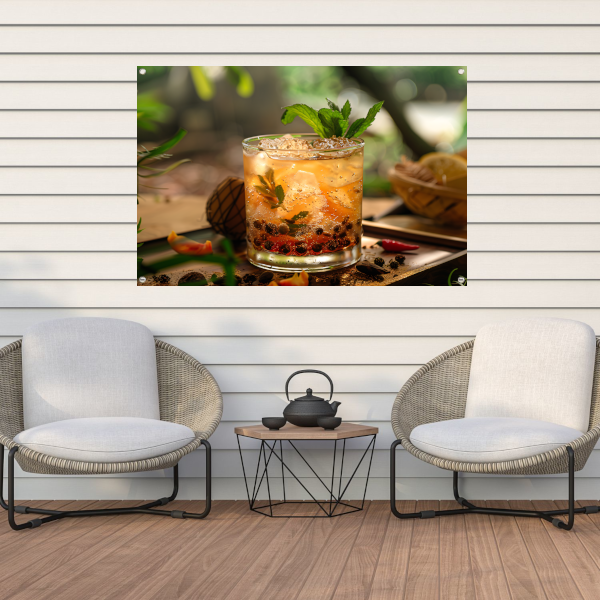Minimalistisch Groen Drankje tuinposter
