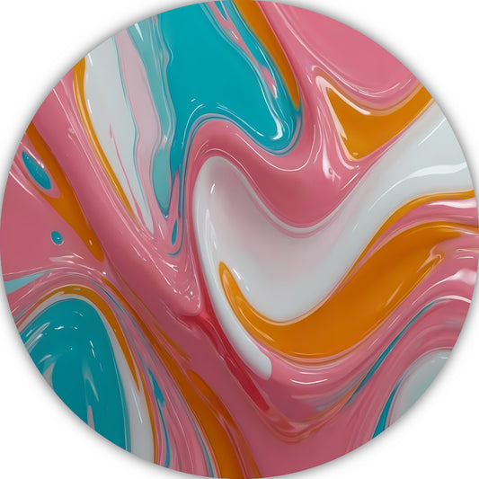 Stromende Kleurrijkheid in Moderne Abstractie aluminium muurcirkel