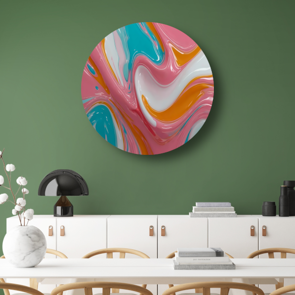 Stromende Kleurrijkheid in Moderne Abstractie forex muurcirkel