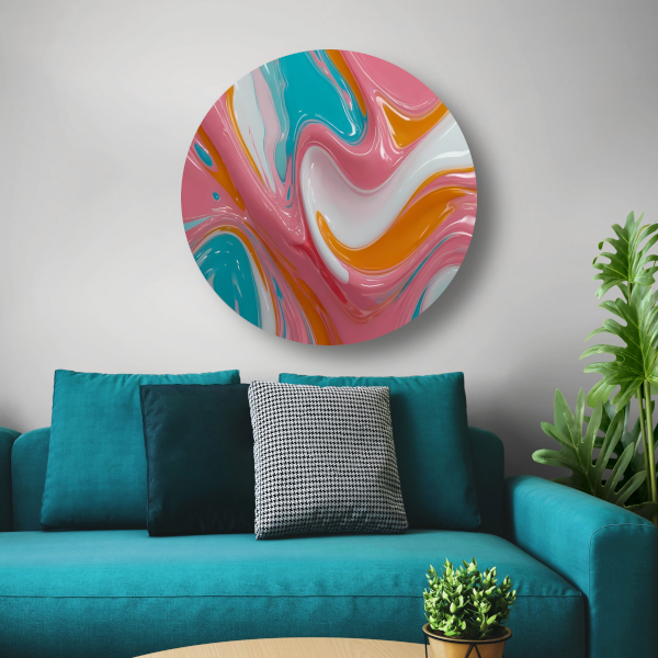 Stromende Kleurrijkheid in Moderne Abstractie forex muurcirkel