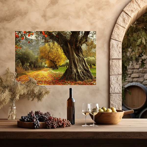 Boswandeling in Lentezon tuinposter