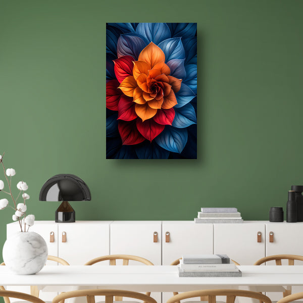 Abstract Digitale Bloem in Levendige Kleuren canvas