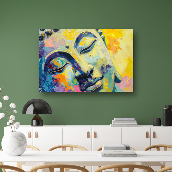 Dynamisch abstract expressionistisch olieverfschilderij in kleur poster