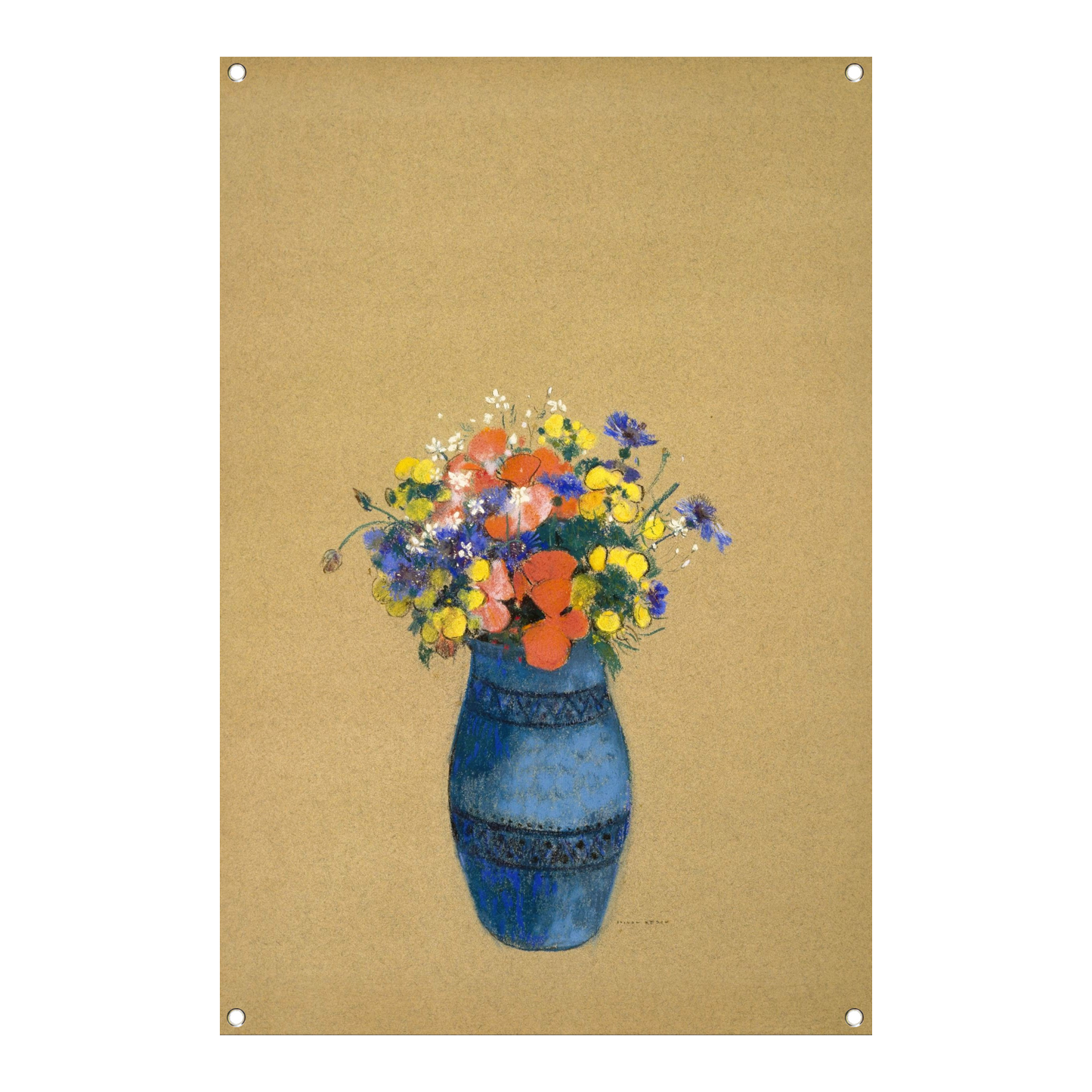 Vaas met bloemen - Odilon Redon tuinposter