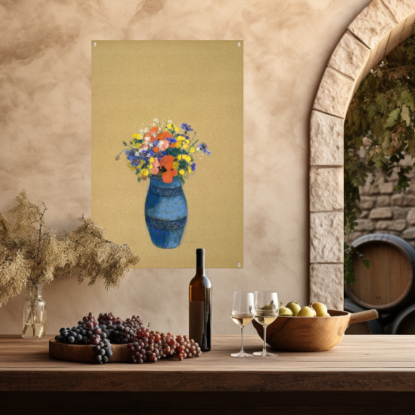 Vaas met bloemen - Odilon Redon tuinposter