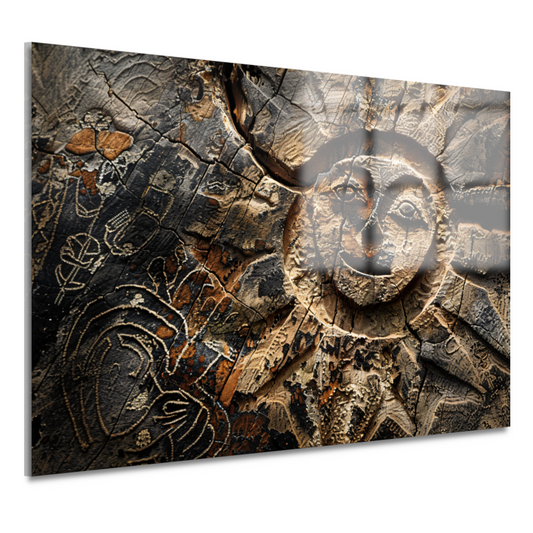 Houten zonnesculptuur acrylglas