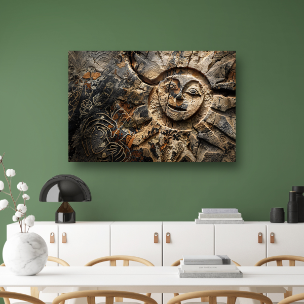 Houten zonnesculptuur poster