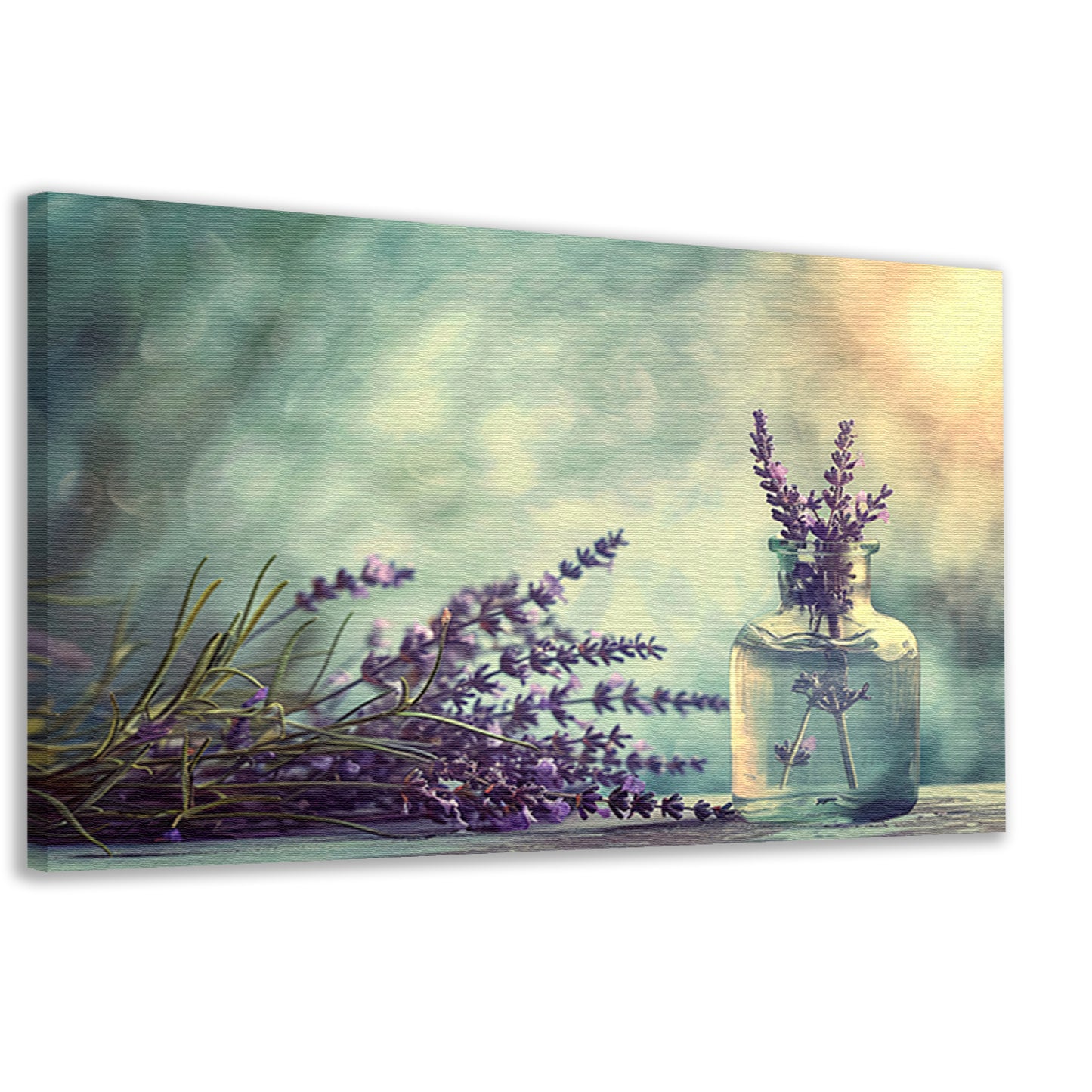 Lavendel stilleven in glas canvas