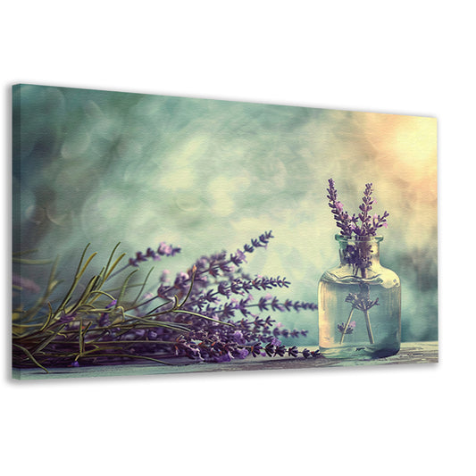 Lavendel stilleven in glas canvas