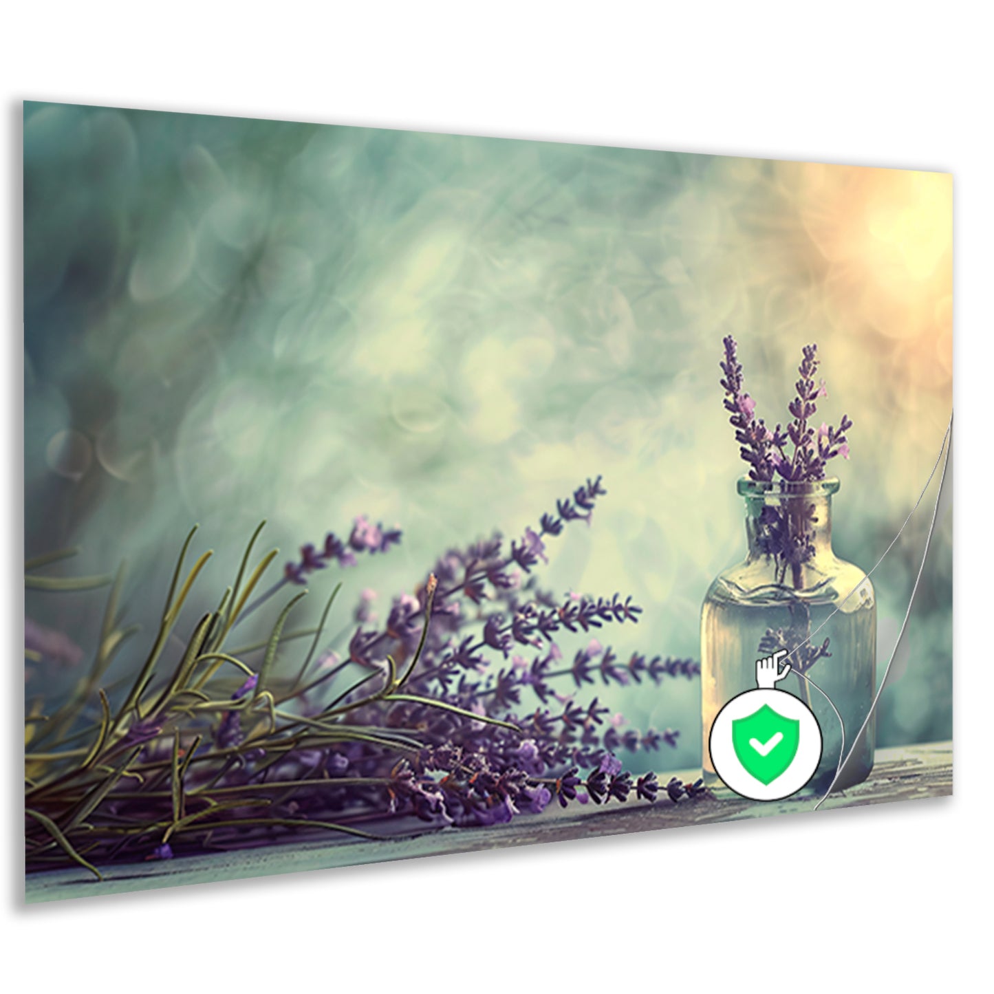 Lavendel stilleven in glas poster