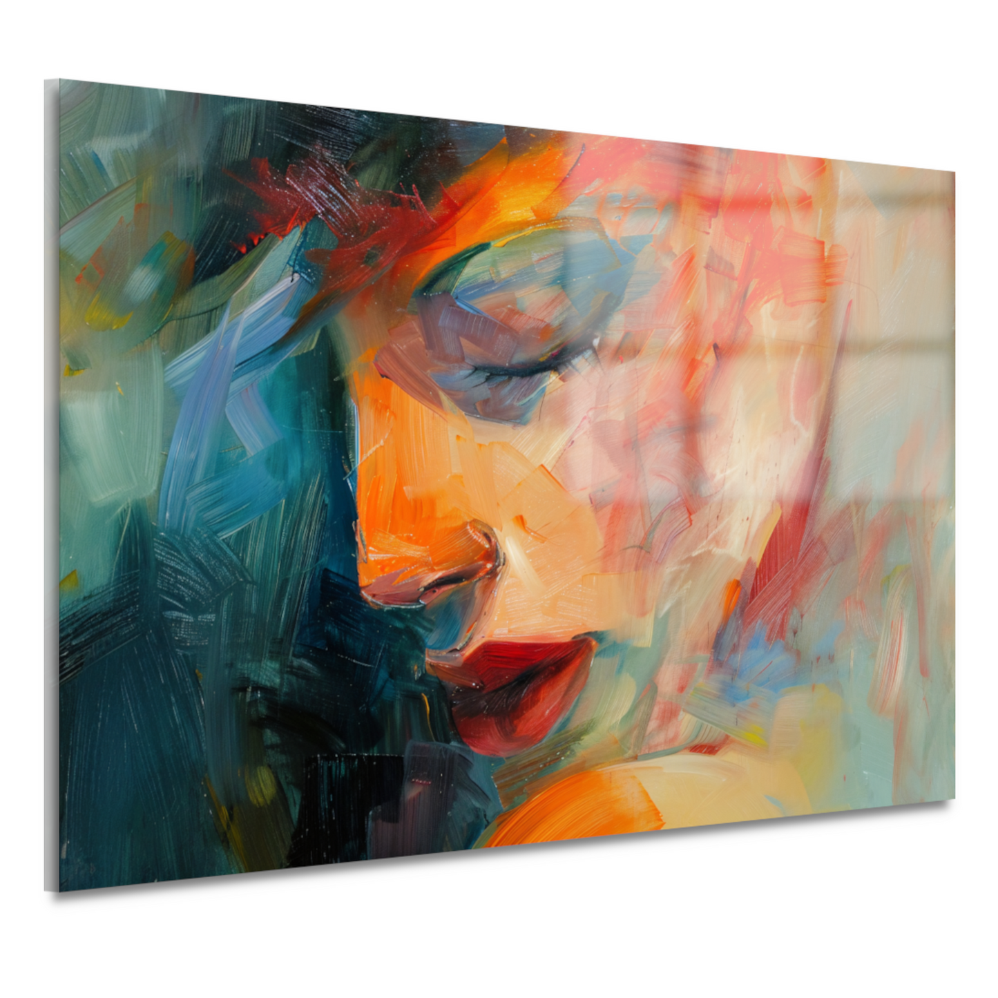 Vrouwelijke Essentie in Expressieve Kleuren acrylglas
