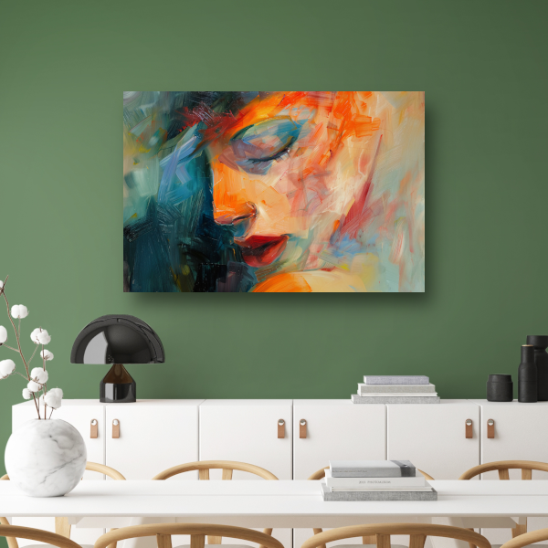 Vrouwelijke Essentie in Expressieve Kleuren poster