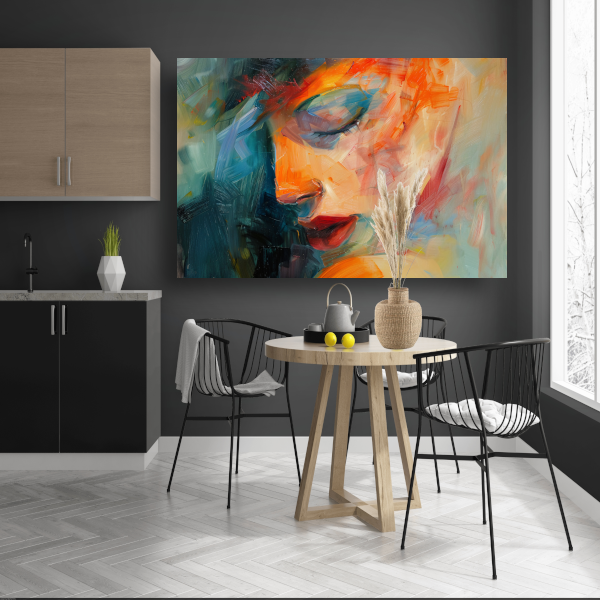 Vrouwelijke Essentie in Expressieve Kleuren poster