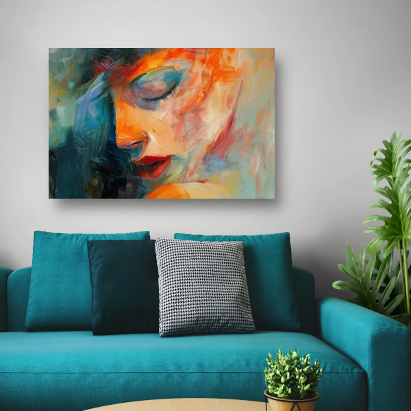 Vrouwelijke Essentie in Expressieve Kleuren poster
