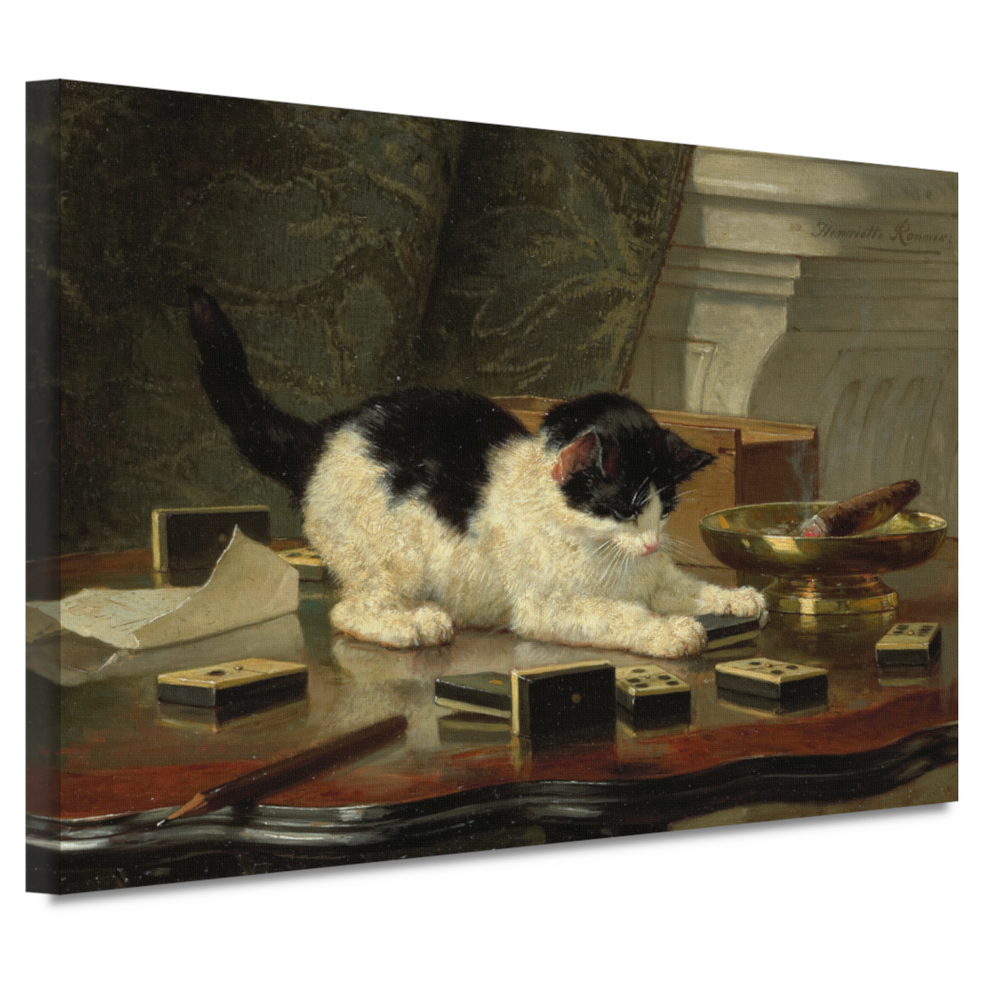 Speelplezier van een Kat - Henriëtte Ronner-Knip canvas