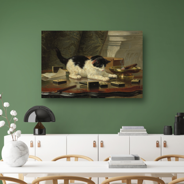 Speelplezier van een Kat - Henriëtte Ronner-Knip canvas
