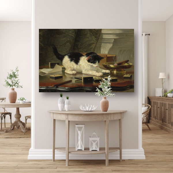 Speelplezier van een Kat - Henriëtte Ronner-Knip canvas