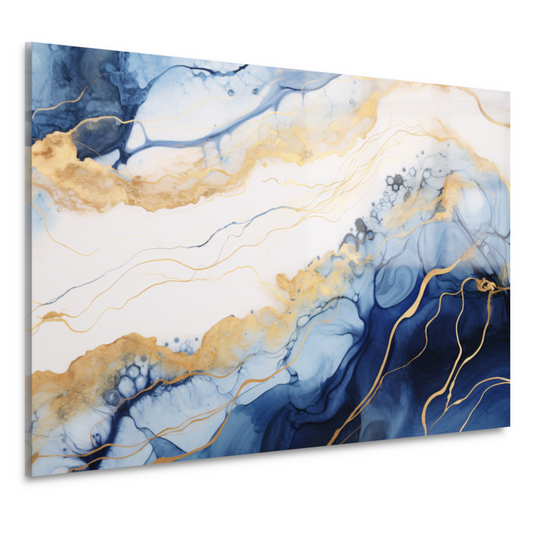 Blauw-witte abstracte compositie acrylglas