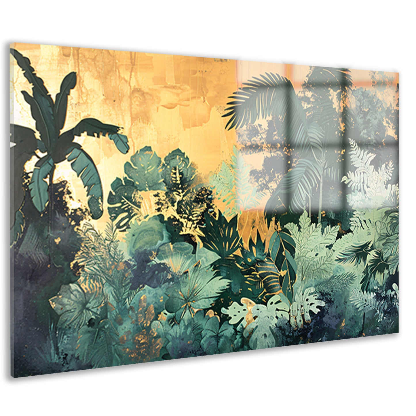 Levendige jungle in moderne kunststijl acrylglas