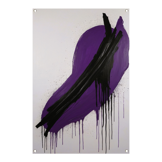 Dynamisch Abstract in Paars en Zwart tuinposter