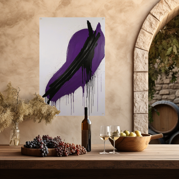 Dynamisch Abstract in Paars en Zwart tuinposter