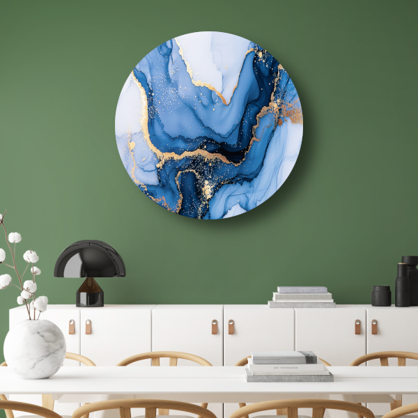 Luxueuze Marmeren Texturen met Gouden Details aluminium muurcirkel