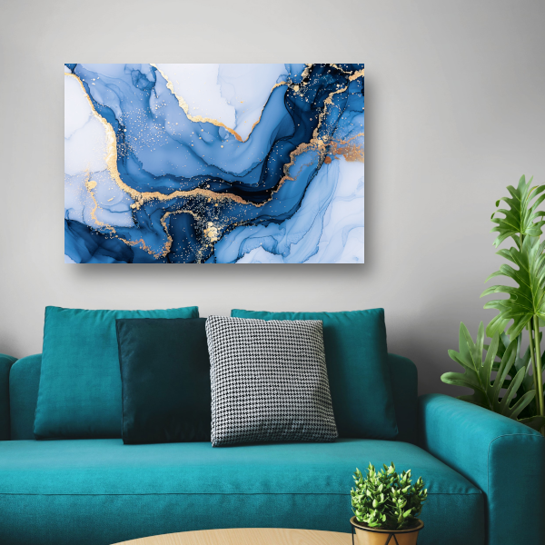 Luxueuze Marmeren Texturen met Gouden Details canvas