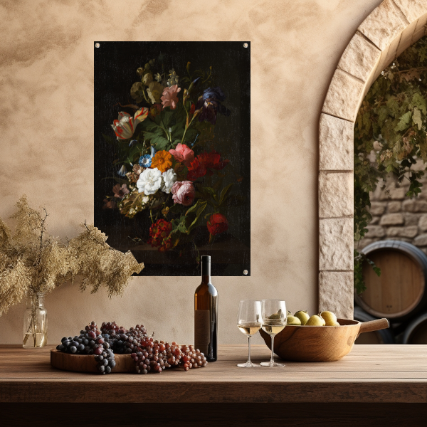 Vaas met bloemen - Rachel Ruysch tuinposter