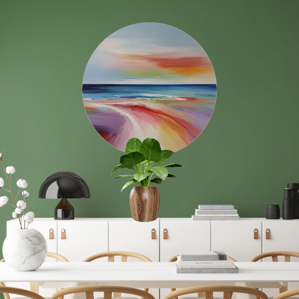Abstracte Regenboogkleuren van een Strandleven forex muurcirkel