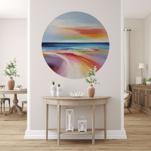 Abstracte Regenboogkleuren van een Strandleven forex muurcirkel