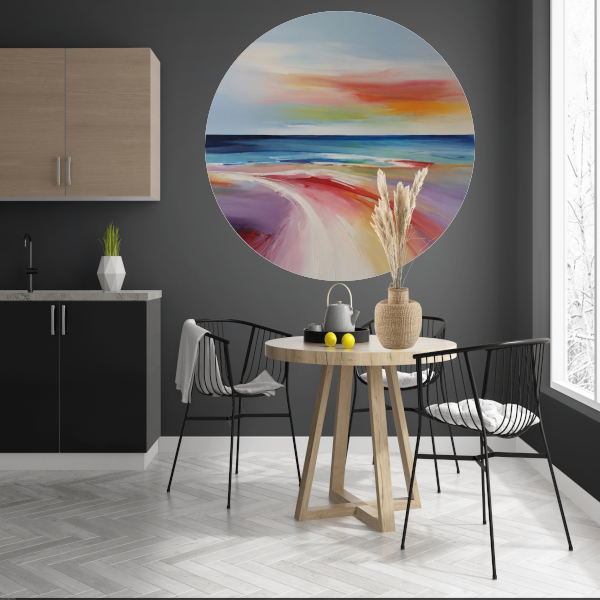Abstracte Regenboogkleuren van een Strandleven forex muurcirkel