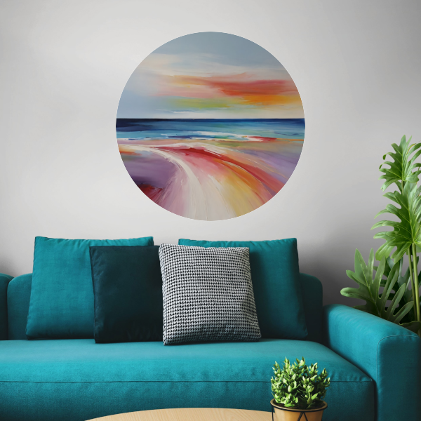 Abstracte Regenboogkleuren van een Strandleven forex muurcirkel