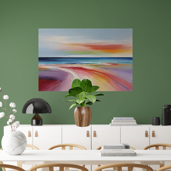 Abstracte Regenboogkleuren van een Strandleven poster