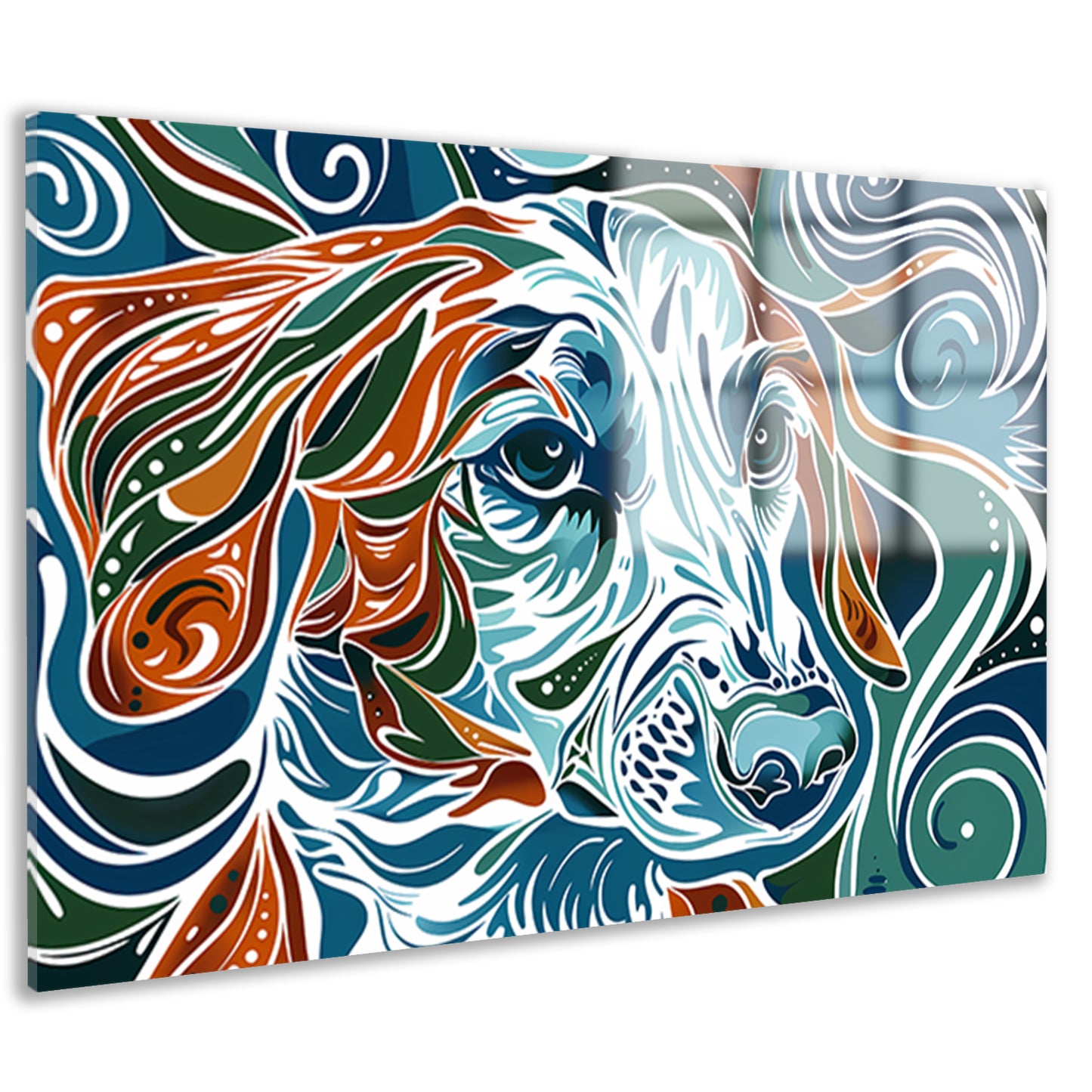Abstracte kleurrijke lijntekening van een hond acrylglas