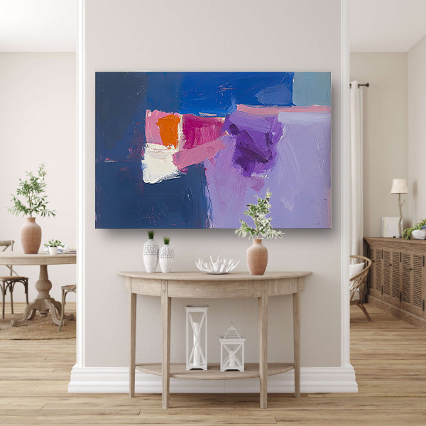Abstract schilderij met kleurrijke vormen canvas