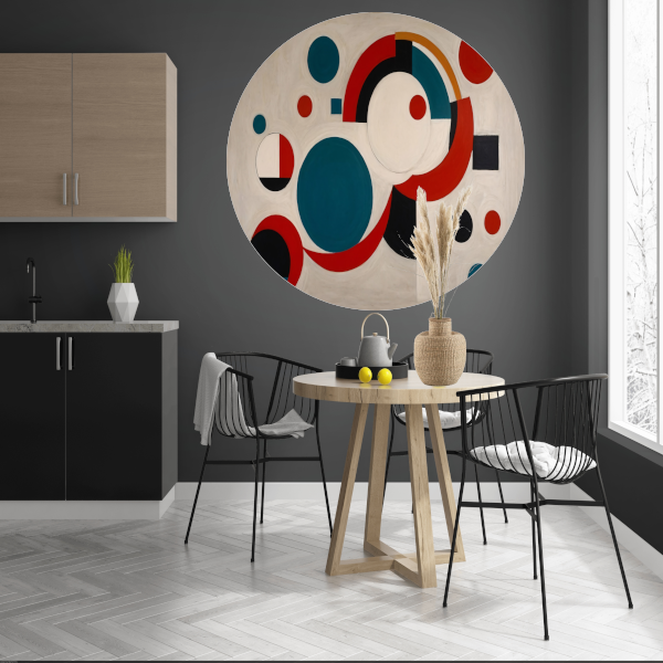 Abstracte Dans van Geometrische Vormen en Kleur forex muurcirkel