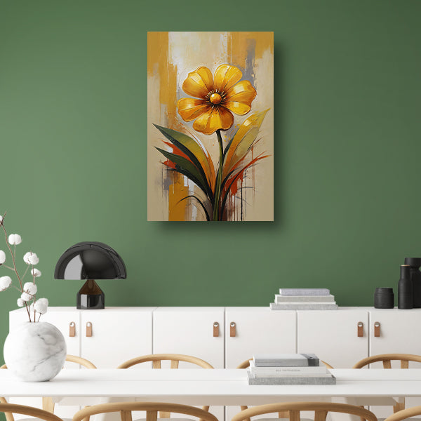 Impressionistische Dans van een Gele Bloem canvas