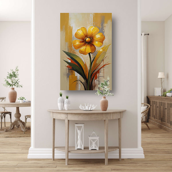 Impressionistische Dans van een Gele Bloem canvas