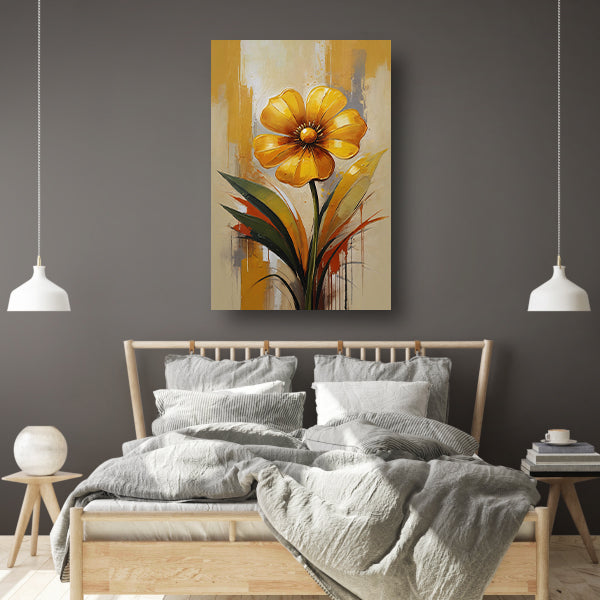 Impressionistische Dans van een Gele Bloem canvas