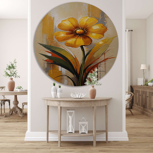 Impressionistische Dans van een Gele Bloem forex muurcirkel