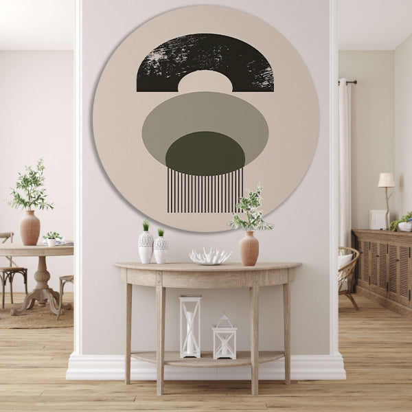 Abstracte Compositie met Cirkels en Strepen forex muurcirkel